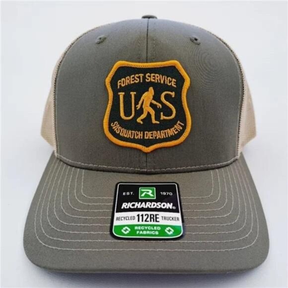 Forest Service Sasquatch Division Bigfoot Hat Richardson 112 Trucker Cap Funny